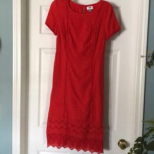 Old Navy orange eyelet midi dress size S